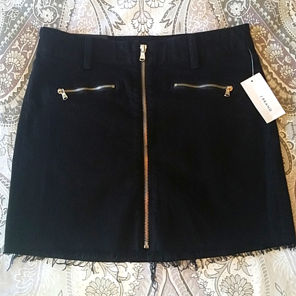 J Brand Bonny Mid-rise Moto Zipper detail mini-skirt